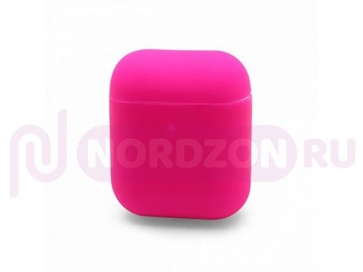 Кейс для AirPods, silicone case 009, ярко розовый