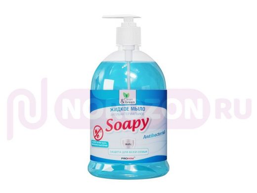 Жидкое мыло "Soapy" антибактериальное с дозатором 1 л Clean&Green CG8095