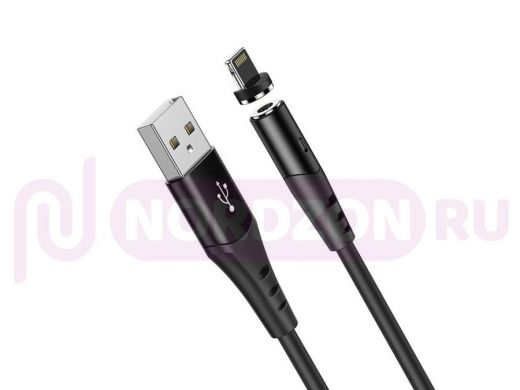 Шнур USB / Lightning (iPhone) Hoco X60 Черный кабель магнитный USB 2A (iOS Lighting) 1м