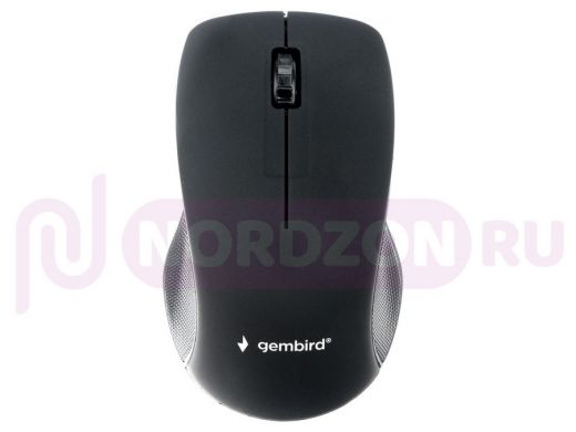 Мышь беспров. Gembird MUSW-380, 2.4ГГц, черный, soft touch, 3 кнопки,1000DPI