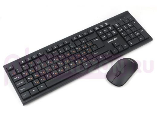 Беспроводной комплект клавиатура+мышь Гарнизон GKS-150, 2,4 ГГц, черный, 104 кл, 4кн, 1000 DPI