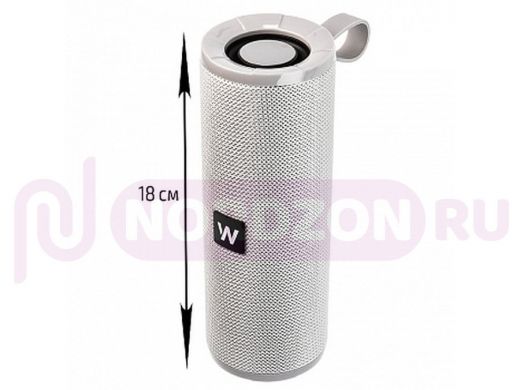 Колонка Walker WSP-110, Bluetooth, 5Вт, microSD, USB, AUX, FM, серая