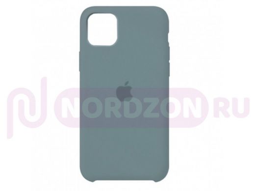 Чехол iPhone 11 Pro Max, Silicone case Soft Touch, нефритовый, лого