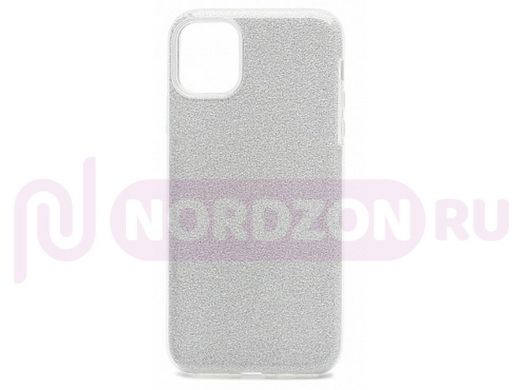 Чехол iPhone 12/12 Pro, Fashion, силикон блестящий, серебро