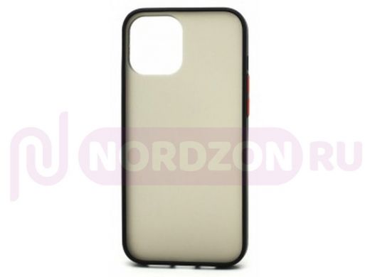 Чехол iPhone 12/12 Pro, Shockproof Lite, силикон, пластик, чёрно-красный