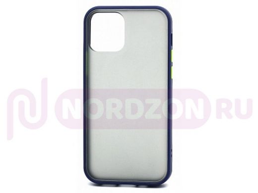 Чехол iPhone 12/12 Pro, Shockproof, силикон, пластик, сине-зелёный