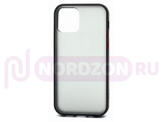 Чехол iPhone 12/12 Pro, Shockproof, силикон, пластик, чёрно-красный