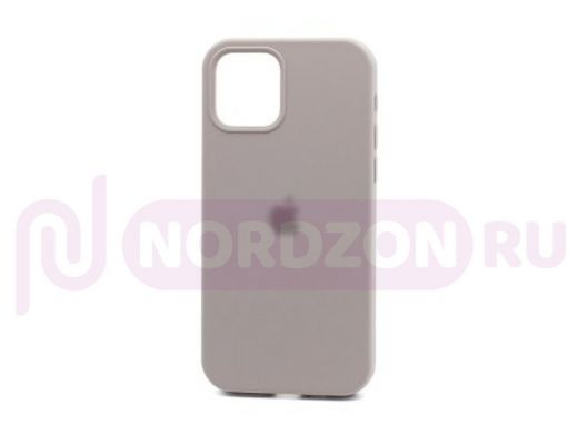 Чехол iPhone 12/12 Pro, Silicone case Soft Touch, лиловый, снизу закрыт, лого, 007