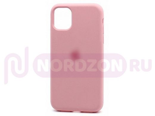 Чехол iPhone 12/12 Pro, Silicone case Soft Touch, розовый, лого, 006