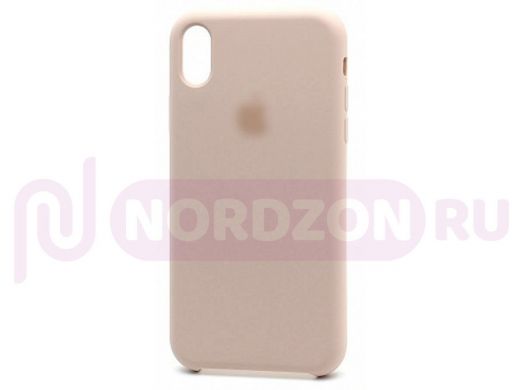 Чехол iPhone 12/12 Pro, Silicone case Soft Touch, розовый, лого, 019