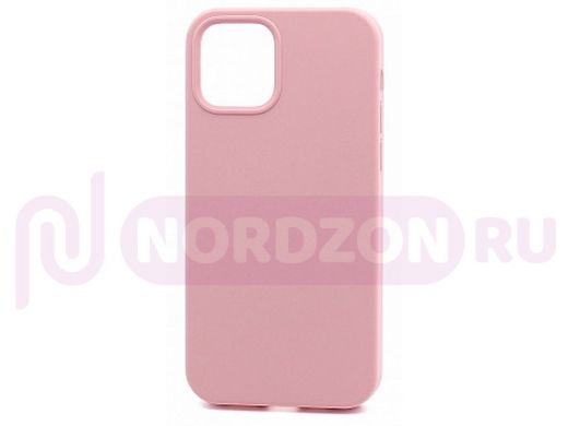 Чехол iPhone 12/12 Pro, Silicone case Soft Touch, розовый, снизу закрыт, 006