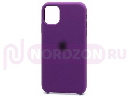 Чехол iPhone 12/12 Pro, Silicone case Soft Touch, фиолетовый, лого, 030