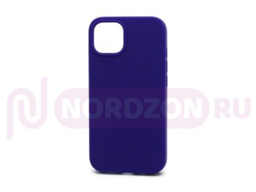 Чехол iPhone 12/12 Pro, Silicone case Soft Touch, фиолетовый, снизу закрыт, лого, 030
