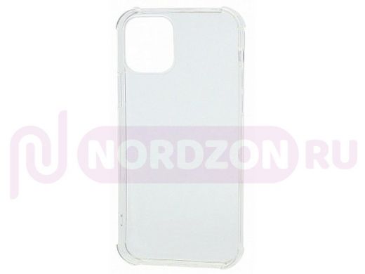 Чехол iPhone 12/12 Pro, силикон прозрачный, противоударный