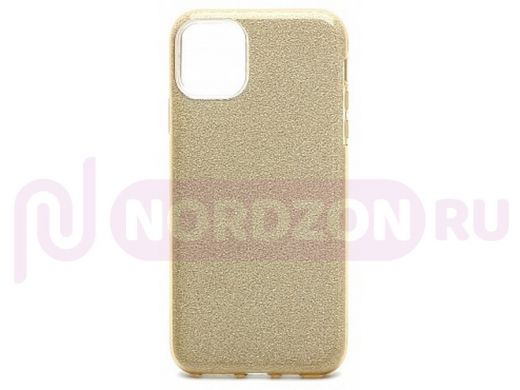 Чехол iPhone 12 mini, Fashion, силикон блестящий, золото