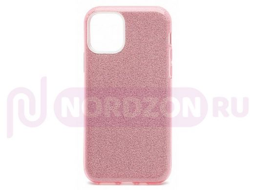 Чехол iPhone 12 mini, Fashion, силикон блестящий, розовый
