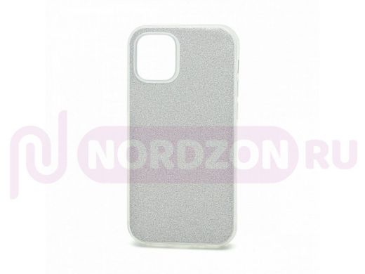 Чехол iPhone 12 mini, Fashion, силикон блестящий, серебро