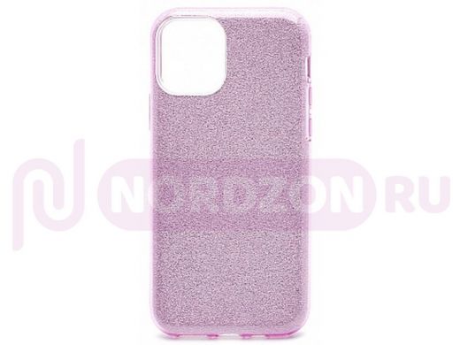 Чехол iPhone 12 mini, Fashion, силикон блестящий, фиолетовый