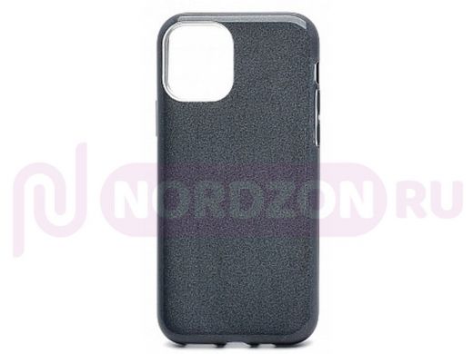 Чехол iPhone 12 mini, Fashion, силикон блестящий, чёрный