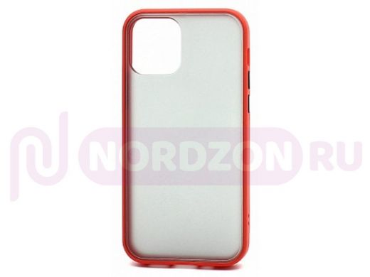 Чехол iPhone 12 mini, Shockproof, силикон, пластик, красно-чёрный