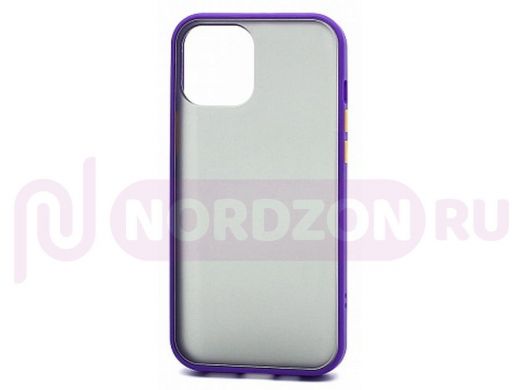 Чехол iPhone 12 mini, Shockproof, силикон, пластик, фиолетово-жёлтый