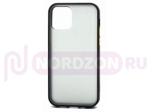Чехол iPhone 12 mini, Shockproof, силикон, пластик, чёрно-жёлтый