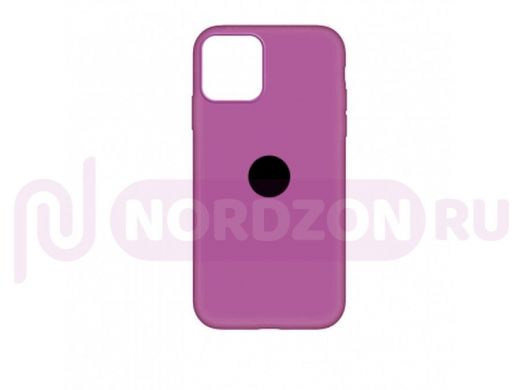 Чехол iPhone 12 mini, Silicone case Soft Touch, пурпурный, снизу закрыт, лого