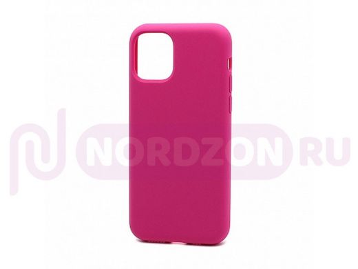 Чехол iPhone 12 mini, Silicone case Soft Touch, розовый тёмный, снизу закрыт, 054