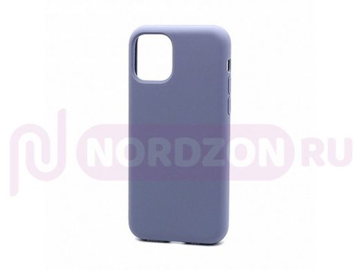 Чехол iPhone 12 mini, Silicone case Soft Touch, синий, снизу закрыт, 046