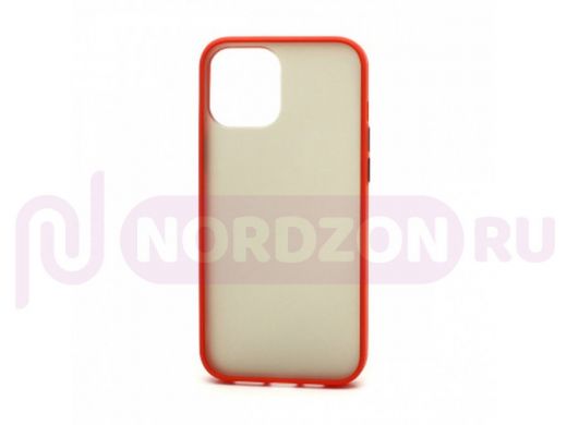 Чехол iPhone 12 Pro Max, Shockproof Lite, силикон, пластик, красно-чёрный