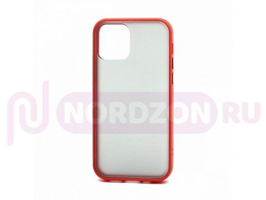 Чехол iPhone 12 Pro Max, Shockproof, силикон, пластик, красно-чёрный
