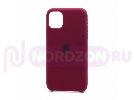 Чехол iPhone 12 Pro Max, Silicone case Soft Touch, бордо, лого, 052