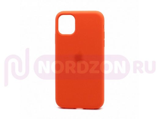 Чехол iPhone 12 Pro Max, Silicone case Soft Touch, оранжевый, лого, 013