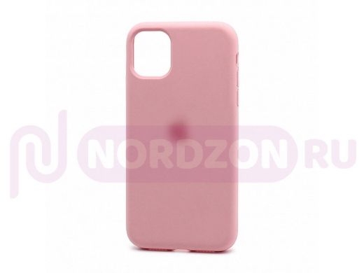 Чехол iPhone 12 Pro Max, Silicone case Soft Touch, розовый, лого, 006