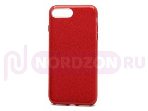 Чехол iPhone 7 Plus /8 Plus, Fashion, силикон блестящий, красный