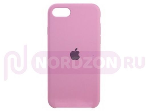 Чехол iPhone 7 Plus /8 Plus, Silicone case Soft Touch, бледно розовый, лого