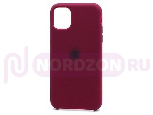 Чехол iPhone 7 Plus /8 Plus, Silicone case Soft Touch, бордо, лого, 052