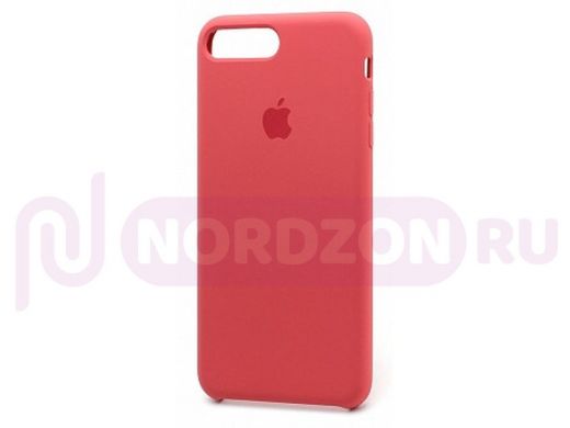 Чехол iPhone 7 Plus /8 Plus, Silicone case Soft Touch, красный, лого, 014