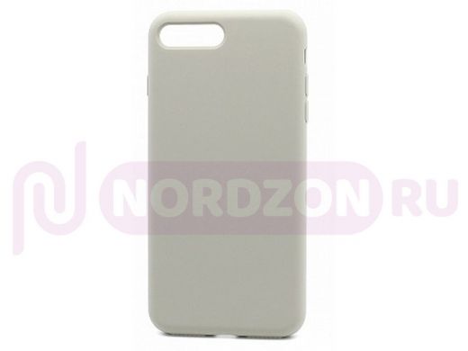 Чехол iPhone 7 Plus /8 Plus, Silicone case Soft Touch, серый светлый, снизу закрыт, 010