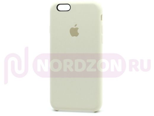 Чехол iPhone 7/8, Silicone case Soft Touch, бежевый, лого, 011