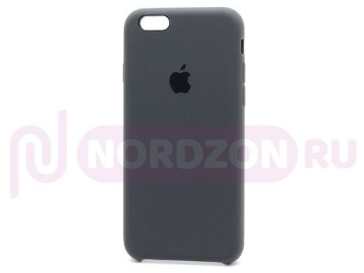 Чехол iPhone 7/8, Silicone case Soft Touch, чёрный, снизу закрыт, лого, 018