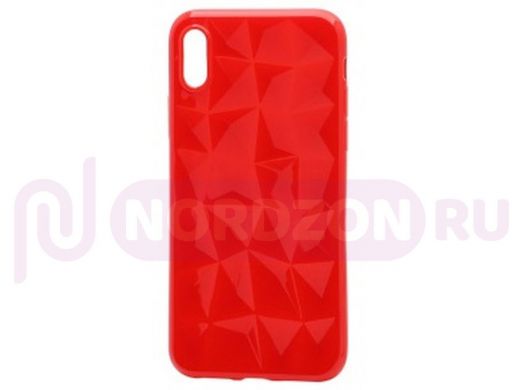 Чехол iPhone X/XS, Prizm Series, силикон, красный