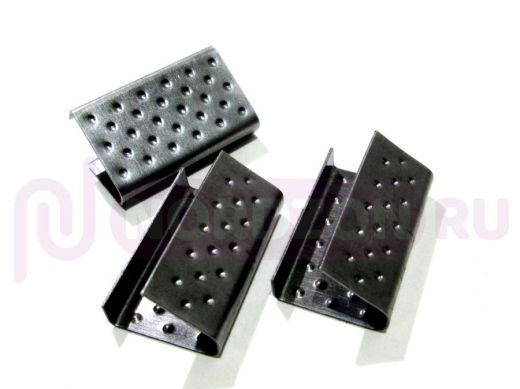 Скрепа 16х0,5 чёрная для полипропиленовой стрепленты шириной 15мм (цена за 1шт, в упаковке 1000 шт)