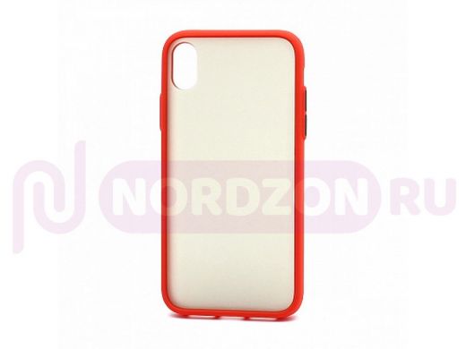 Чехол iPhone XR, Shockproof Lite, силикон, пластик, красно-чёрный