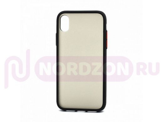 Чехол iPhone XR, Shockproof Lite, силикон, пластик, чёрно-красный