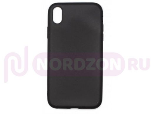 Чехол iPhone XR, силикон, матовый, чёрный