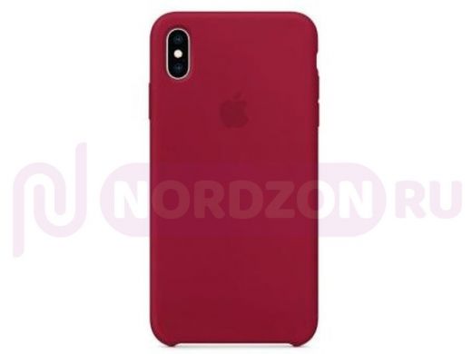 Чехол iPhone XS Max, Silicone case Soft Touch, бордо, лого, 036