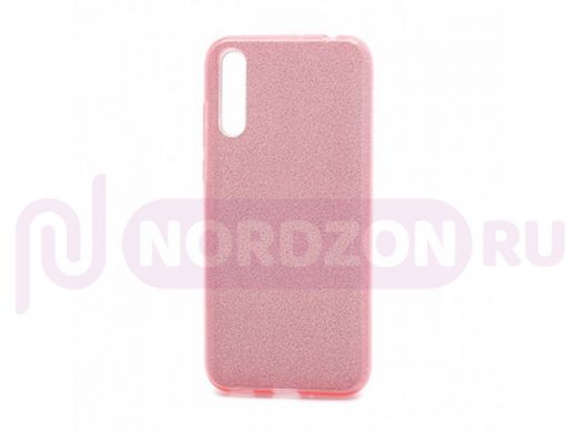 Чехол Honor 30i/ Huawei Y8p, Fashion, силикон блестящий, розовый