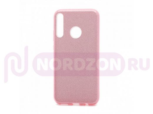 Чехол Honor 9C /Huawei P40 Lite E, Fashion, силикон блестящий, розовый