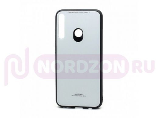 Чехол Honor 9C /Huawei P40 Lite E, силикон, стеклянная вставка, белый